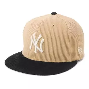 New Era newera Кепка 59FIFTY 14507982 NER35C0708 MLB New York Yankees NY Бежево-черная Вельветовая Двухцветная Эксклюзив ONSPOTZ Мужская Женская Шляпа 5950 Прямая