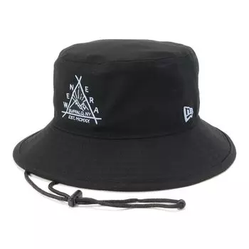 New Era Outdoor Adventure Hat with Original Sizes ADV LT SHV TRI MTN BLK Logo, Black, S/M,