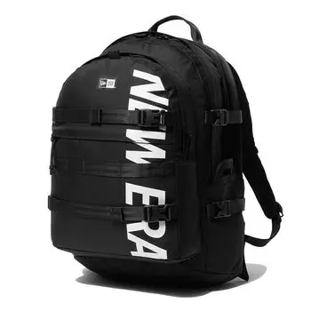 [New Era] Сумка-переноска Рюкзак Черный/Белый Логотип БЕСПЛАТНЫЙ ПЕРЕНОСНОЙ УПАКОВКА PRNT BLK WHI