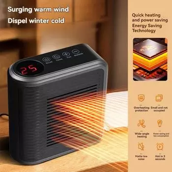 New EU mini heater wall hanging heater Multi-function touch timing heater Home office multi-scene heater compact чёрный
