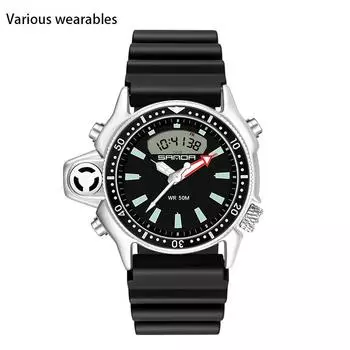 Новые европейские и американские спортивные многофункциональные водонепроницаемые часы с большим циферблатом для мужчин и женщин, студентов