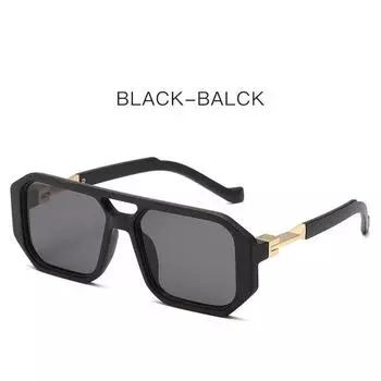 New European and American Fashion Sunscreen and UV Resistant Square Sunglasses UV400 Minimalist Double Bridge Pilot Glasses