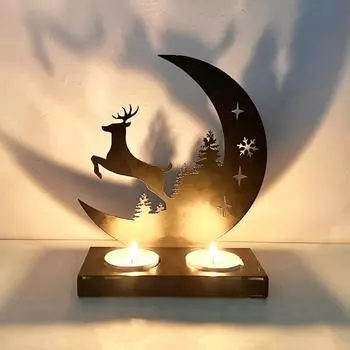 New European style creative metal animal elk candle holder Christmas iron crafts gifts home decorations