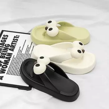 Новые женские шлепанцы Eva для бассейна 2024 года, летние мягкие нескользящие тапочки с зажимом на носке для женщин, легкие пляжные шлепанцы на плоской подошве 36-37 чёрный