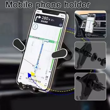 New Explosive Animal Shape Gravity Bracket 360 Degrees Rotating Mobile Car Outlet Phone Bracket K8M3 black-one size