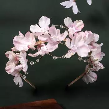 Новый обруч для волос из ткани с цветком ручной работы, интернет-знаменитость, уличная фотография, заколка для волос, головной убор, свадебный танец, бижутерия, универсальный свадебный обруч для волос