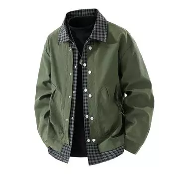 New Fake Two-piece Coat Tide Men s American Lapel Handsome Joker Loose Casual Jacket In Spring and Autumn M