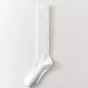New Fall and Winter Long Yoga Socks Professional Non Slip Pilates Thickened Calf Socks Women s Fitness Exercise Bunching Socks 9122 heaps of thickened yoga socks white [1 pair]]