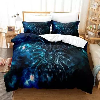 New Fashion 3D Printed Anime Game Blazblue Bedding Set Cartoons three-piece set Adult Kid Bedroom Duvet cover Sets Home Textiles EU Twin 135x200cm