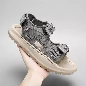 New Fashion Brand Men s Casual Sandals Outdoor Man Beach Shoes Comfortable Men Casual Summer Shoes Leisure Dry Wading Aqua Shoes 38 серый