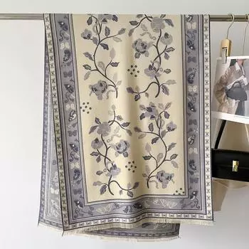 New Fashion Cashmere Scarf Warm Winter for Women Korean Style Double Sided Wrap Neckerchief Caped Designer Cold-proof Shawl 66X192cm