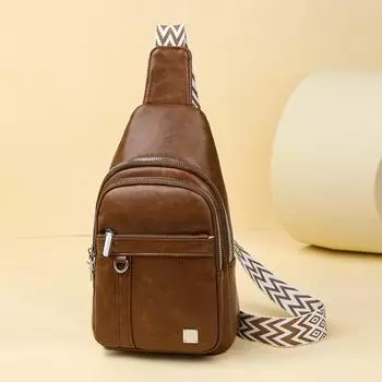 New fashion casual women s breast bag versatile small backpack trendy simple shoulder messenger bag коричневый