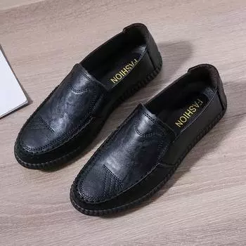 New fashion Doudou shoes men s spring and autumn trend leather surface casual shoes board shoes British men s low-top business leather shoes 39