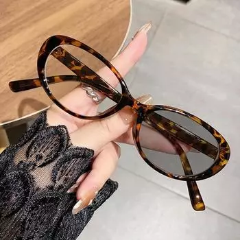 New Fashion Elliptical Frame Photochromic Myopia Glasses Retro High End Myopia Glasses Cat Eye Optical Glasses 0