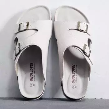 new fashion luxury leather Shoes for men sandals slippers big size 37