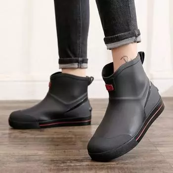 Новые модные мужские резиновые сапоги до середины голени, резиновая обувь для велоспорта, водонепроницаемая резиновая обувь, нескользящая обувь 40