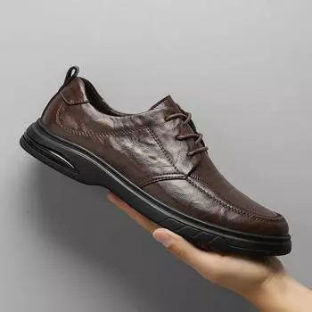 New Fashion Men Oxford Shoes Classic Comfy Male Casual Shoes Lace Up Business Style Dress Footwear Simple Leisure Walking Shoes 38 чёрный