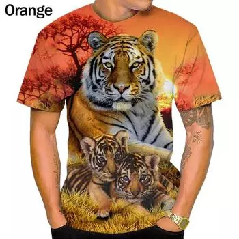 Новая мода мужская 3D печать летняя футболка топы с изображением животных футболки 2XL