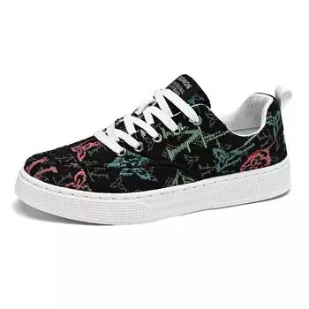 New Fashion Men s Canvas Skateboard Walking Shoes Students Sports Running Casual Sneakers Breathable Antiskid 38 чёрный