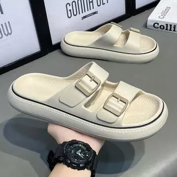 New fashion men s slippers Summer EVA soft beach sandals non-slip Fashion designer walk flip-flops bathroom 38-39