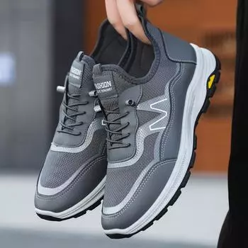 New Fashion Men s Sneakers Black Simple Outdoor Sports Running Shoes Mesh Breathable Walking Shoes Man Soft Sole Casual Sneakers 39