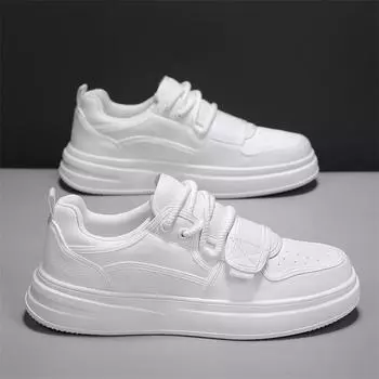 New Fashion Men s White Low Lace Up Board Shoes Male Everyday All Match Classic Comfort Loafers Flats Walking Sneakers Tenis 39 чёрный