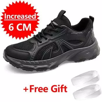 New Fashion Men Sneakers Summer Breathable Mesh Shoes Sports Luxury Casual Shoes For Men Lightweight Non-Slip Man 6CM Lift Shoes 38