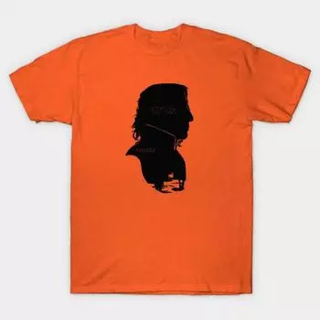 Новая мода мужская футболка силуэт принт короткий рукав топы футболки повседневные S оранжевый