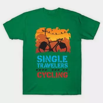 New Fashion Men T Shirt Single Travelers Print Short Sleeve Tops Tees Casual S зелёный