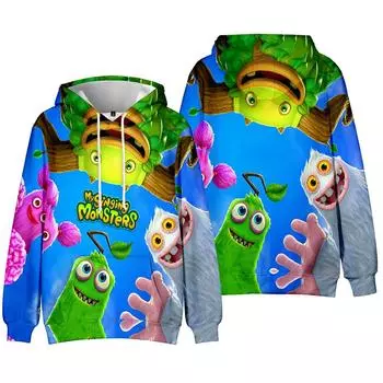 New Fashion My Singing Monsters Cartoon Print Clothes Streetwear Men Hoodies Sweatshirt Fashion Hooded Long Sleeve Pullover Tops XS