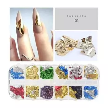 New Fashion Shiny Foil Fillings Flake Resin Epoxy Mold Art Decoration Gold Color Jewelry Making Nails Arts Crafts Filler One Box 1