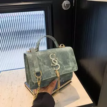 New fashion simple trend shoulder bag simple casual bag women s 2024 summer retro fashion messenger bag синий