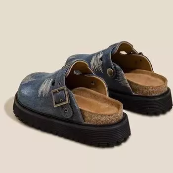 Новые модные тапочки экстравагантная женская обувь летняя толстая подошва модные тапочки Baotou женская обувь Zapatos Mujer 35 чёрный