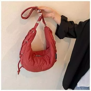 Новые модные однотонные женские сумки через плечо из нейлона на молнии, популярные мягкие универсальные сумки через плечо большой емкости