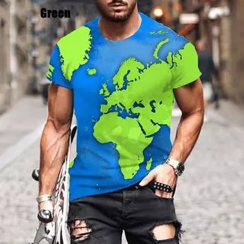 New Fashion Summer Hot Sale 3D Map Men s/women s T Shirt 3D Print Short-sleeved Men s Tops Clothing Plus Size S