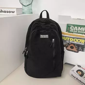 New fashion trendy simple high sense versatile backpack women s large capacity commuter leisure sports bag чёрный