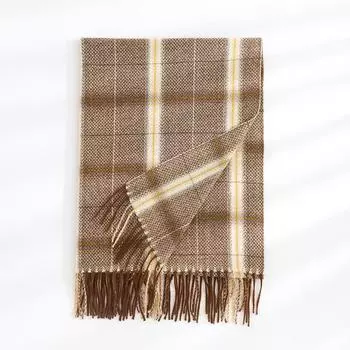 New Fashion Versatile Personalized Imitation Cashmere Checkered Coffee Scarf Women s Warm Long Neck Big Shawl 200*70cm