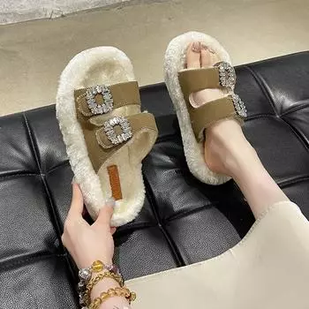 Новые модные женские хлопковые тапочки зимняя женская обувь плюшевые теплые тапочки женские термообувь теплая хлопковая обувь для женщин 35