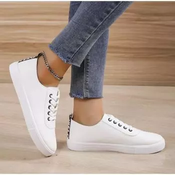New Fashion Women s Outdoor Sneakers Lightweight and Versatile Pure Color White Shoes 35 белый