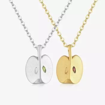 New fashionable and creative Apple pendant with niche design, good luck necklace серебряный