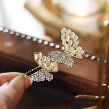 New Fashionable and elegant flower hairpin crystal side spring clip high-end spring clip hair trim clip women s broken hair clip