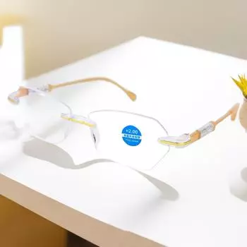 New Fashionable Anti Blue Light Presbyopia Glasses for Men and Women Frameless Reading Glasses +1 белый