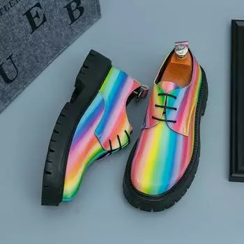 New Fashionable Derby Shoes Men Thick Soled Breathable Big Toe Leather Shoes Men Lace Up Business Hiking Shoes Sizes 38-46 38