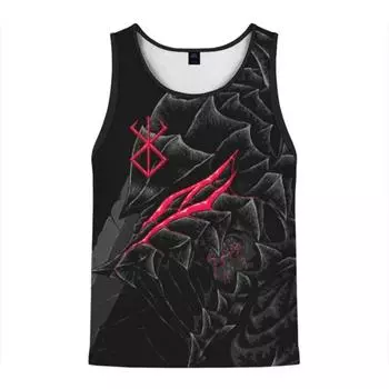 New fashionable men s fitness vest anime crazy suit 3D printed sleeveless vest summer super large gym muscle men s sports top S