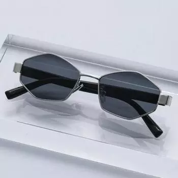 New Fashionable Retro Polygonal Sunglasses with Personalized Design for Street Photography Sunscreen Sunglasses as picture
