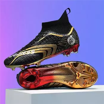 Новые детские и студенческие футбольные бутсы FGTF для взрослых с гальваническим золотым покрытием, высокие шипованные тренировочные бутсы для молодежи 33