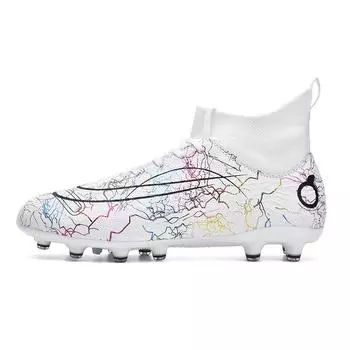 New FGTF football shoes men s and women s shoes breathable high-top long nails AG broken nails football shoes indoor training shoes 35