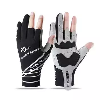 New Fishing Gloves Leak Three Fingers Waterproof Non Stick Bait Anti Slip Wear Resistant Thickened Rock Fishing Gloves M