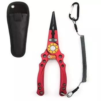 New Fishing Pliers Saltwater Resistant Fishing Tools & Sheath Telescopic Lanyard