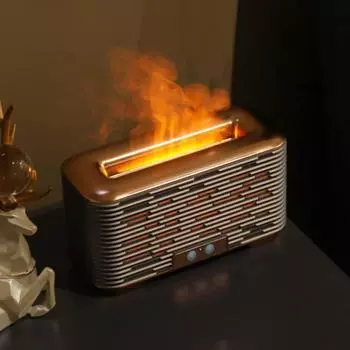 NEW Flame Fire Air Humidifier Aromatherapy Diffuser Ultrasonic Cool Mist Maker Fogger Colorful Led Essential Oil Flame Lamp Difu золотистый